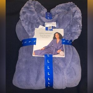 Carole Hochman Plush Wrap Robe in Blue